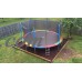Clevr 12' Trampoline with Safety Enclosure Net & Spring Pad, Ladder, Round Bounce Jumper, Unique Rainbow pad   
